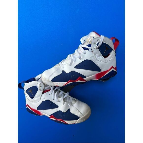 2016 Nike Air Jordan 7 VII Retro Olympic USA Size 7y. 304774-123 - Picture 1 of 7